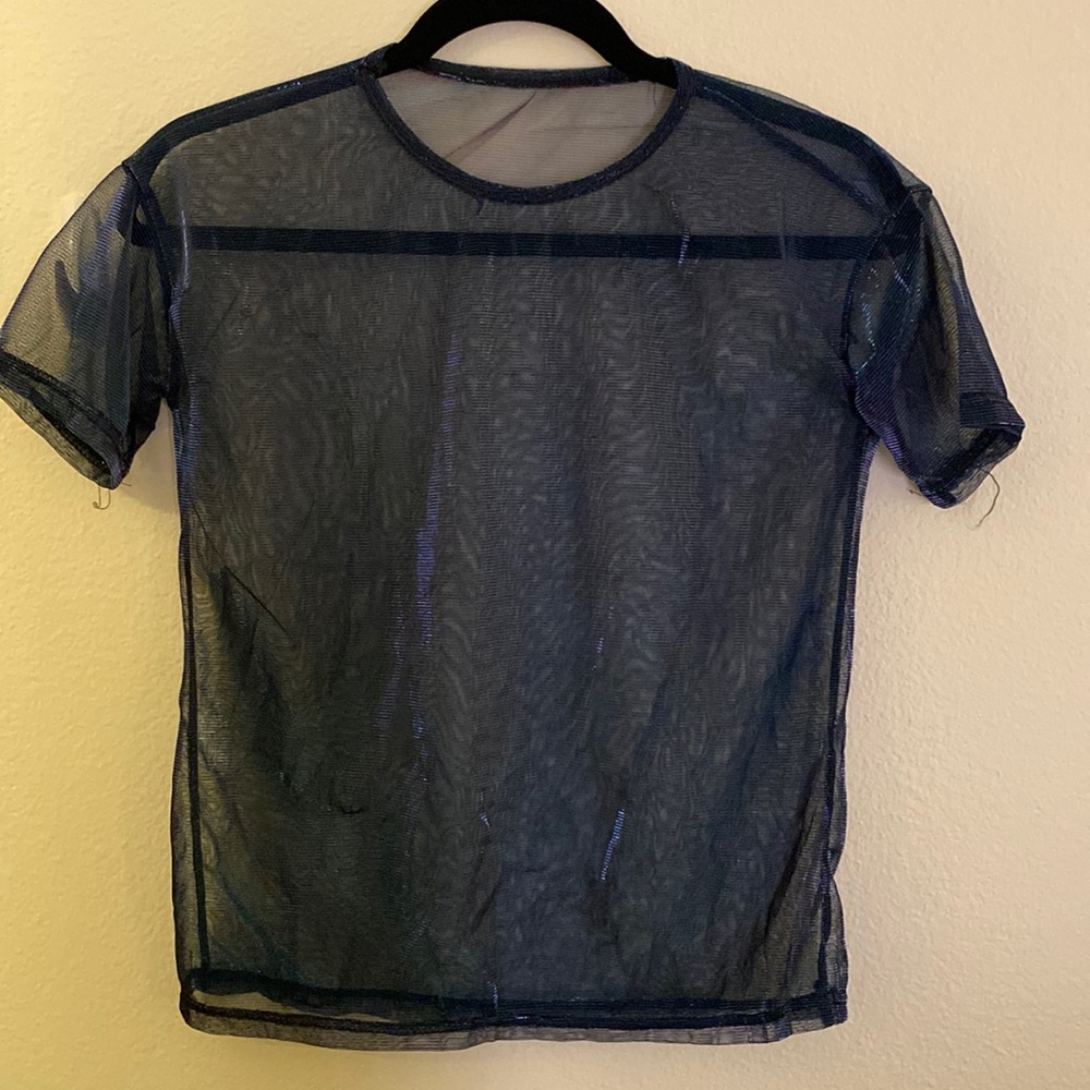 Iridescent purple blue rave top